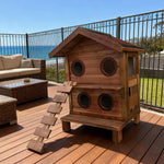 PAWORA Outdoor with Construction, Scratch-Resistant, All-Season - Pet Roof, Moisture-Proof, - Wood Fir Shelter Ventilated Durable Cat House Waterproof Wood
