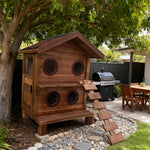 PAWORA Outdoor with Construction, Scratch-Resistant, All-Season - Pet Roof, Moisture-Proof, - Wood Fir Shelter Ventilated Durable Cat House Waterproof Wood