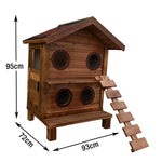 PAWORA Outdoor with Construction, Scratch-Resistant, All-Season - Pet Roof, Moisture-Proof, - Wood Fir Shelter Ventilated Durable Cat House Waterproof Wood