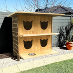 PAWORA Outdoor Cat Moisture Wood, - Waterproof - Design, All-Season Scratch Roof, Sturdy Resistant Cozy Fir House Wood