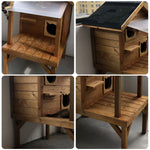 PAWORA Outdoor Wood Fir Strong Build, Safe Scratch for Structure, Sun, House Rain - Weatherproof - Roof Pet Ventilated Moisture Shelter All-Season and Resistant, Cat Wood