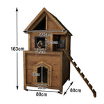 PAWORA Outdoor - Cat Easy Waterproof - to Comfortable Pet All-Season Fir Build, Roof, Clean, House Ventilated Wood Shelter Design, Wood