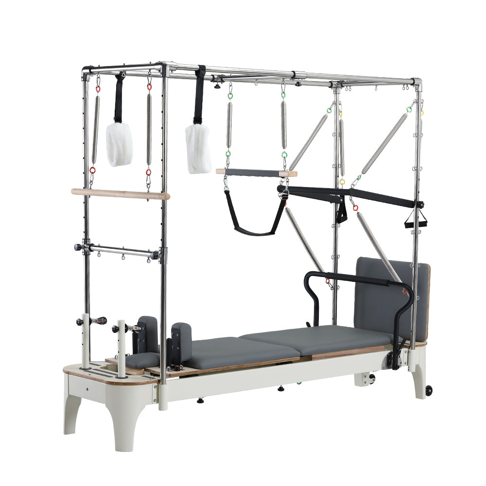 COREVA MN013 Reformer Pilates Trapeze 2-IN-1 - Bed Discount: $3696 Table Machine Home Gym Equipment Train After White