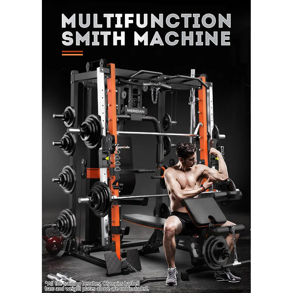 MERIDIAN Q8 Rack Smith Multi-functional Gym Weight Home Bar Pull-Up Equipment Train Squat Machine