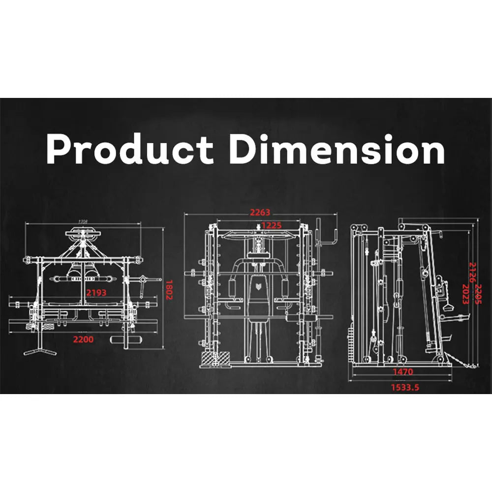 MERIDIAN Q8 Rack Smith Multi-functional Gym Weight Home Bar Pull-Up Equipment Train Squat Machine