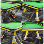 QUESLA 9FT Underframe, Slate High-End - Rail, Accessories Oak Fiber Carbon Free Billiard Colorful Surface, Precision Table Package