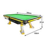 QUESLA 9FT Underframe, Slate High-End - Rail, Accessories Oak Fiber Carbon Free Billiard Colorful Surface, Precision Table Package