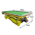QUESLA 9FT Free Table Finish, Rust-Resistant Bamboo Slate, Accessories Iron Frame, Colorful Bluestone Build, Oak Designer - Pool Package