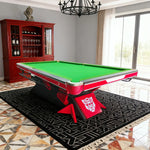 QUESLA 9FT Surface, Build, Free Precision Billiard Play, Bamboo Pockets, - Alloy Table Oak Marble Iron Accessories Polished Package