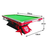 QUESLA 9FT Surface, Build, Free Precision Billiard Play, Bamboo Pockets, - Alloy Table Oak Marble Iron Accessories Polished Package