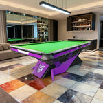 QUESLA 9FT Durable Bluestone - Table Alloy Oak Fiber Surface, Precision Carbon Slate Play, Accessories Pockets, Billiard Free Rail, Package