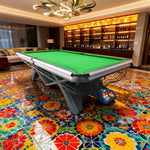 QUESLA 9FT Stable Precision Table Play, - Pockets, Build, Alloy Accessories Solid Billiard Free 1.2cm Oak Copper Aluminum Frame, Package