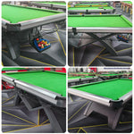 QUESLA 9FT Stable Precision Table Play, - Pockets, Build, Alloy Accessories Solid Billiard Free 1.2cm Oak Copper Aluminum Frame, Package