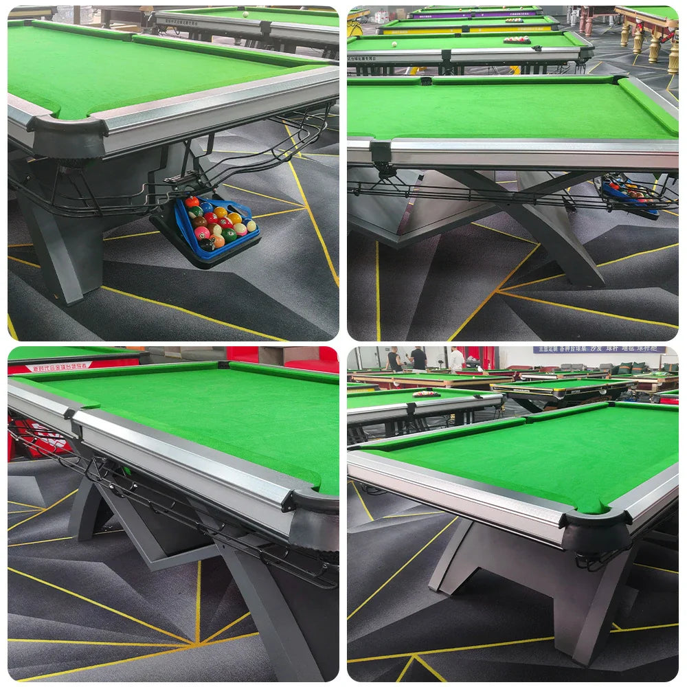 QUESLA 9FT Stable Precision Table Play, - Pockets, Build, Alloy Accessories Solid Billiard Free 1.2cm Oak Copper Aluminum Frame, Package