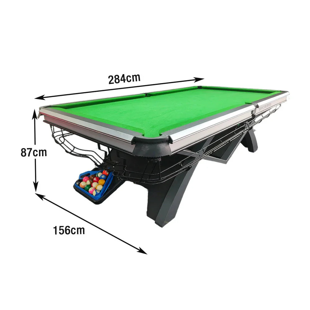 QUESLA 9FT Stable Precision Table Play, - Pockets, Build, Alloy Accessories Solid Billiard Free 1.2cm Oak Copper Aluminum Frame, Package