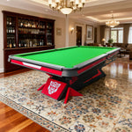 QUESLA 9FT Black Slate Fiber - Table Billiard Accessories Free Pockets, Rail, Copper Frame, Bluestone Carbon Stable Oak Surface, Lightweight Package