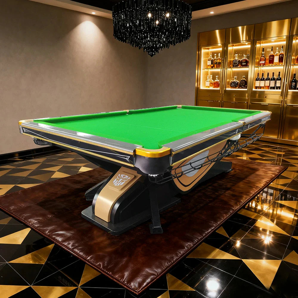 QUESLA 9FT Oak Surface, Table Precision Billiard Play, Slate Fiber Carbon - Rail, Bluestone Free Durable Accessories Pockets, Alloy Package