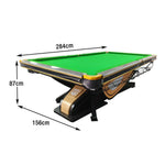QUESLA 9FT Oak Surface, Table Precision Billiard Play, Slate Fiber Carbon - Rail, Bluestone Free Durable Accessories Pockets, Alloy Package