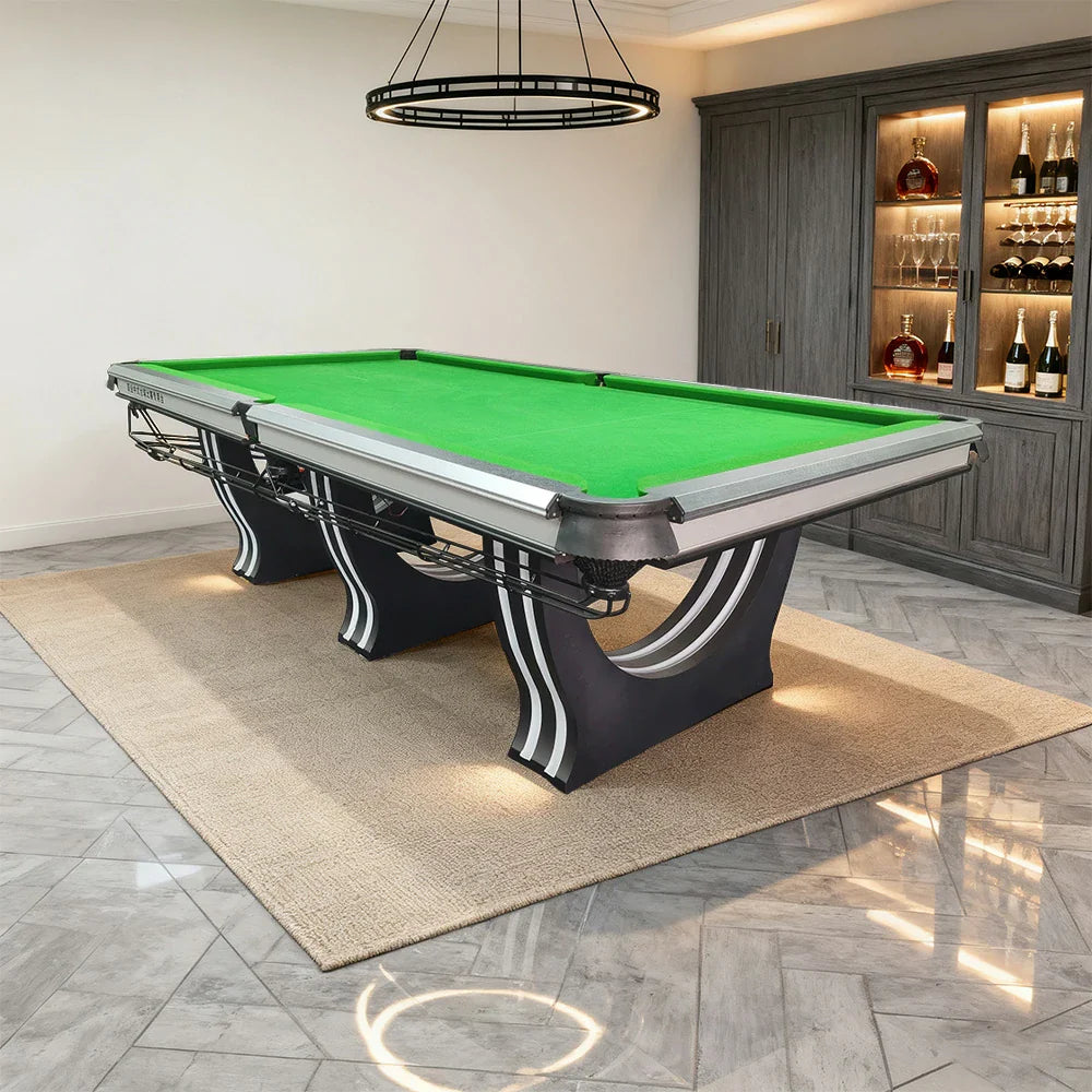 QUESLA 9FT Pockets, Black Play, Bluestone Copper Surface, Oak Accessories Durable Rail, Free Fiber - Table Precision Slate Carbon Billiard Package