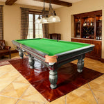 QUESLA 9FT Pockets, - Free Durable Billiard Accessories Solid Slate Surface, Copper Table Oak Bluestone Frame, Package