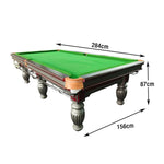 QUESLA 9FT Pockets, - Free Durable Billiard Accessories Solid Slate Surface, Copper Table Oak Bluestone Frame, Package