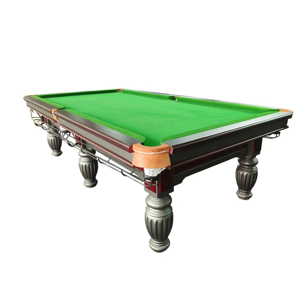 QUESLA 9FT Pockets, - Free Durable Billiard Accessories Solid Slate Surface, Copper Table Oak Bluestone Frame, Package