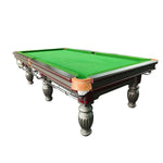 QUESLA 9FT Pockets, - Free Durable Billiard Accessories Solid Slate Surface, Copper Table Oak Bluestone Frame, Package