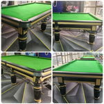 QUESLA 9FT Slate Copper Bluestone Table Solid Accessories Oak Billiard Durable - Free Frame, Pockets, Surface, Package