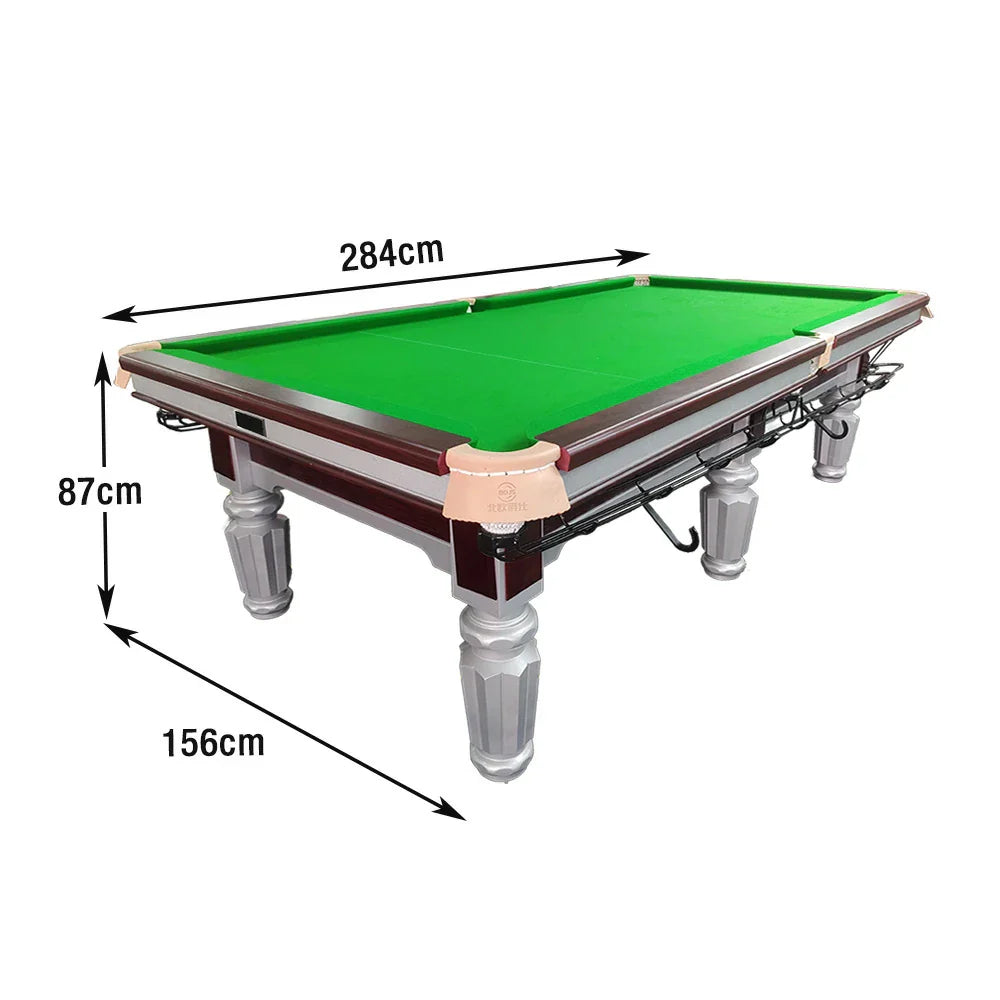 QUESLA 9FT Free Accents, Style, - Billiard Minimalist with Sleek Accessories Decorative, and Table Silver Nordic Functional Design Package
