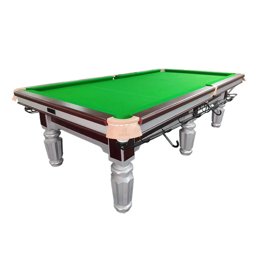 QUESLA 9FT Free Accents, Style, - Billiard Minimalist with Sleek Accessories Decorative, and Table Silver Nordic Functional Design Package