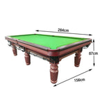 QUESLA 9FT Solid Oak - Surface, Oak Leather Rail, Accessories Bluestone Free Billiard Pockets, Slate Table Genuine Underframe, Package