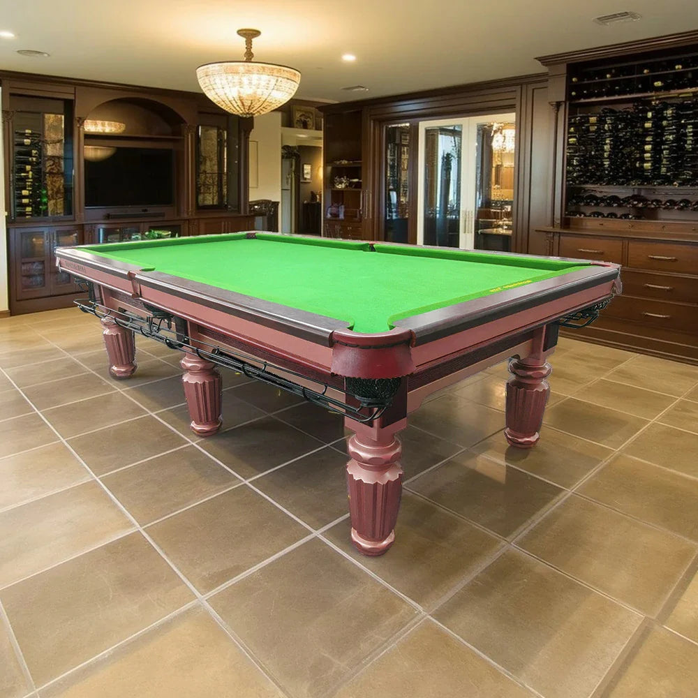QUESLA 9FT - Reddish-Brown Accessories Functional Nordic Style, Frame, Free Design, Billiard and Decorative, Table Sleek Package