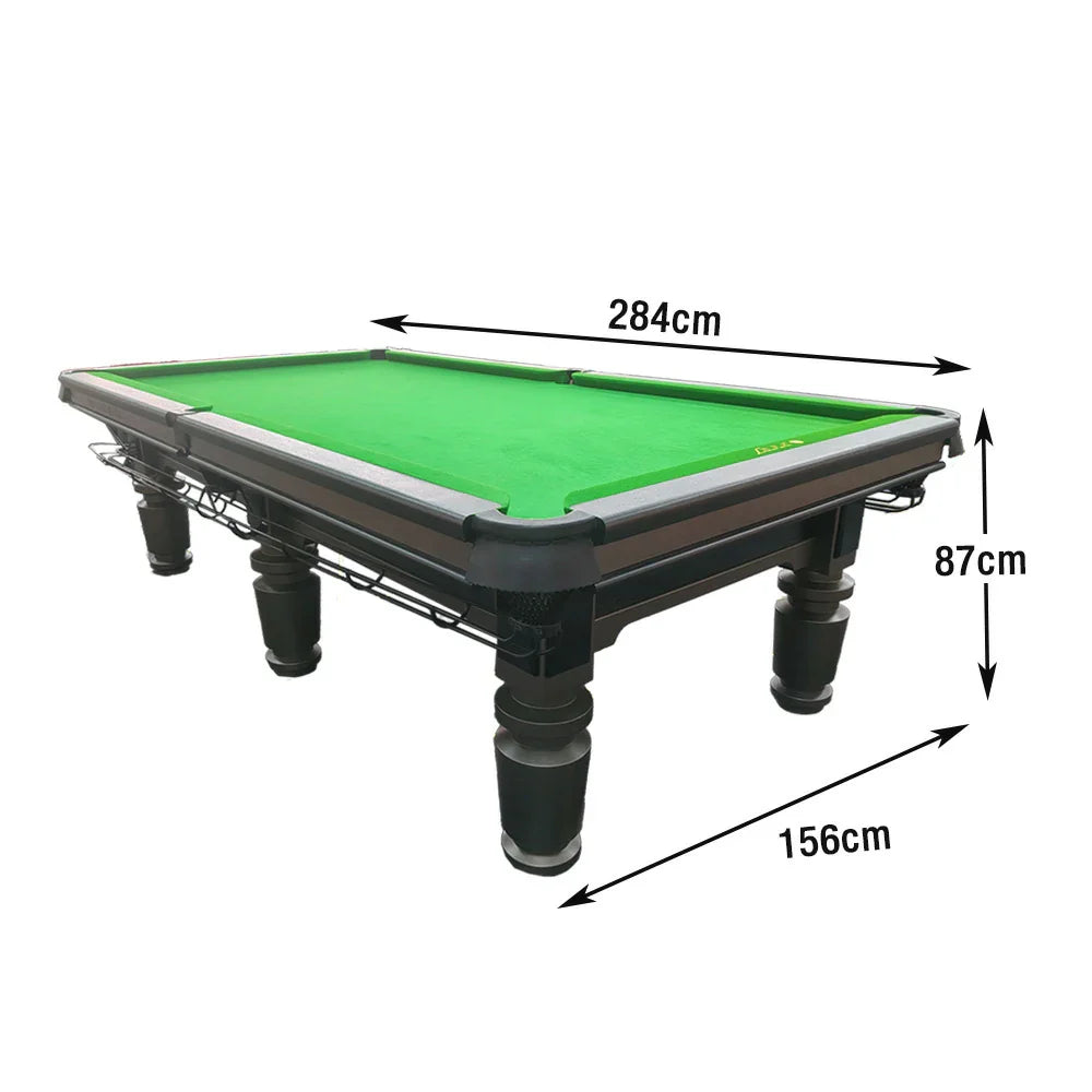 QUESLA 9FT Durable Surface, Bluestone Package - Precision Oak Table Copper Free Slate Billiard - Solid Accessories Pockets, Frame, Play, Grey