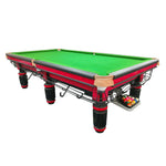 QUESLA 9FT Bluestone Slate - Surface, Oak Pockets, Accessories Precision Durable Frame, Copper Solid Free Package - Billiard Table Play, Red
