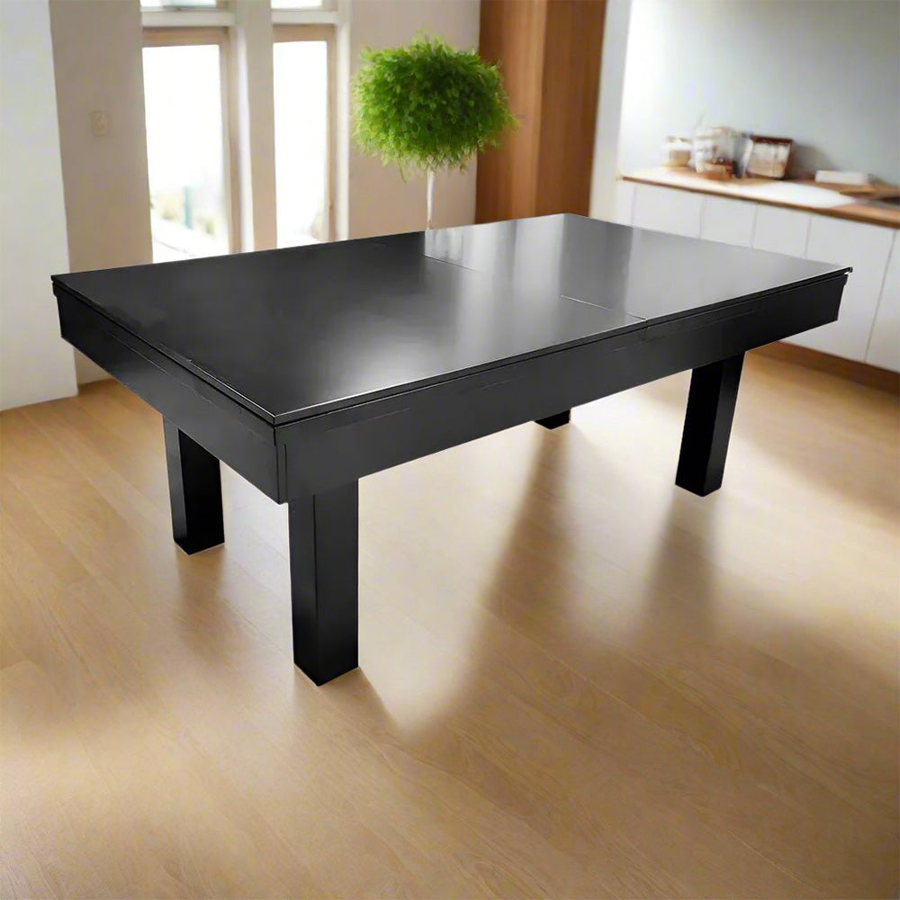 QUESLA 7FT - Billiard /Dining Pool Luxurious Slate Table / Accessories Black Free Frame