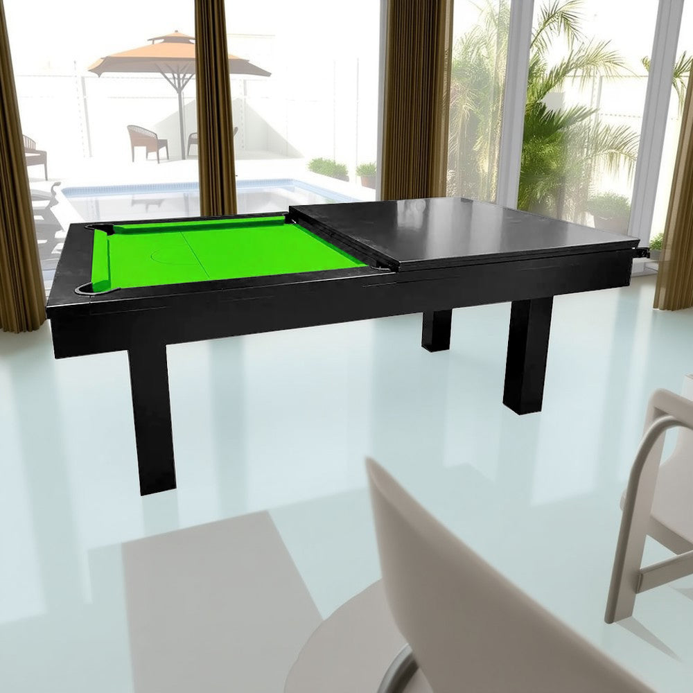 QUESLA 7FT - Billiard /Dining Pool Luxurious Slate Table / Accessories Black Free Frame