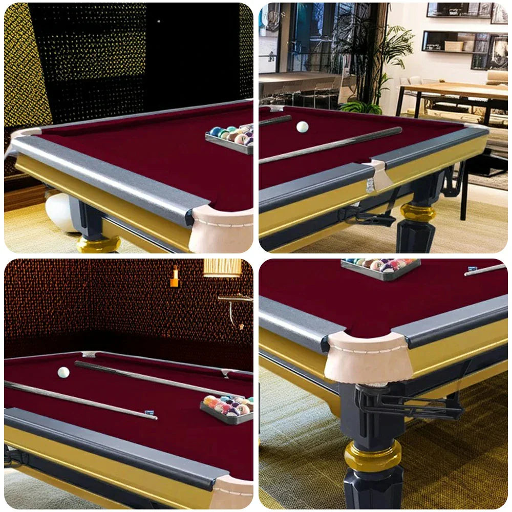 QUESLA 4cm Elegant Table Handrail Billiard Snooker with Slate Thickness Pool 7FT Luxury Wooden Brass Detailing