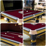 QUESLA 4.5cm Brass Thickness Pool Luxury Billiard Handrail Steel Snooker Elegant Table Slate 8FT with Detailing