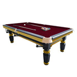 QUESLA 4.5cm Brass Thickness Pool Luxury Billiard Handrail Steel Snooker Elegant Table Slate 8FT with Detailing