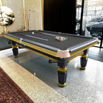 QUESLA 4.5cm Brass Thickness Pool Luxury Billiard Handrail Steel Snooker Elegant Table Slate 8FT with Detailing