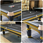QUESLA 4.5cm Brass Thickness Pool Luxury Billiard Handrail Steel Snooker Elegant Table Slate 8FT with Detailing