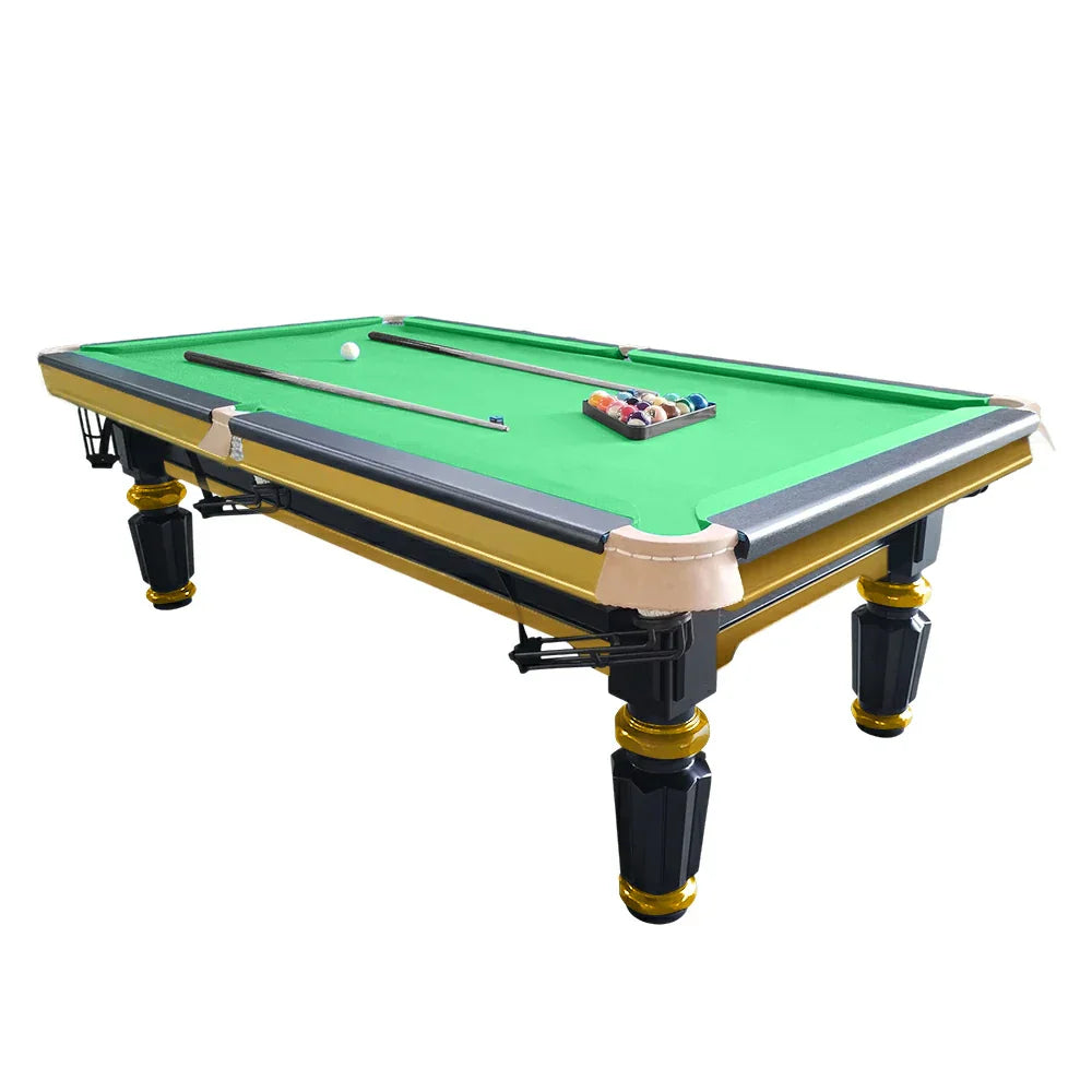 QUESLA 4.5cm Brass Thickness Pool Luxury Billiard Handrail Steel Snooker Elegant Table Slate 8FT with Detailing