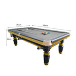QUESLA 4.5cm Brass Thickness Pool Luxury Billiard Handrail Steel Snooker Elegant Table Slate 8FT with Detailing