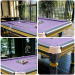 QUESLA 4.5cm Brass Thickness Pool Luxury Billiard Handrail Steel Snooker Elegant Table Slate 8FT with Detailing