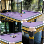 QUESLA 4.5cm Brass Thickness Pool Luxury Billiard Handrail Steel Snooker Elegant Table Slate 8FT with Detailing
