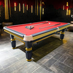 QUESLA 4.5cm Brass Thickness Pool Luxury Billiard Handrail Steel Snooker Elegant Table Slate 8FT with Detailing