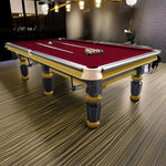 QUESLA 4.5cm with Pool Steel Elegant 9FT Thickness Slate Billiard Snooker Luxury Brass Handrail Table Detailing