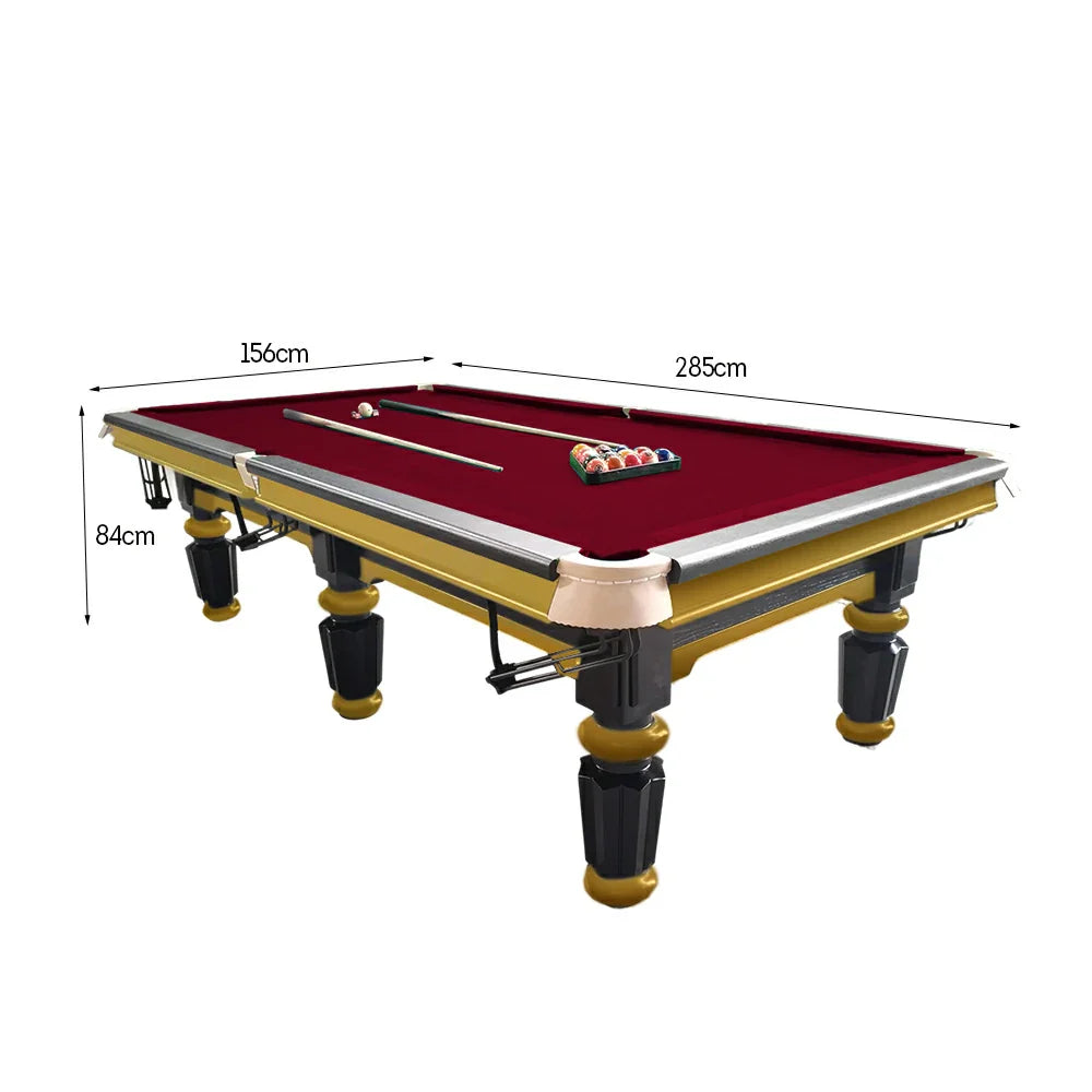 QUESLA 4.5cm with Pool Steel Elegant 9FT Thickness Slate Billiard Snooker Luxury Brass Handrail Table Detailing