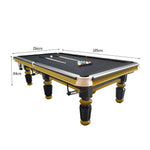 QUESLA 4.5cm with Pool Steel Elegant 9FT Thickness Slate Billiard Snooker Luxury Brass Handrail Table Detailing