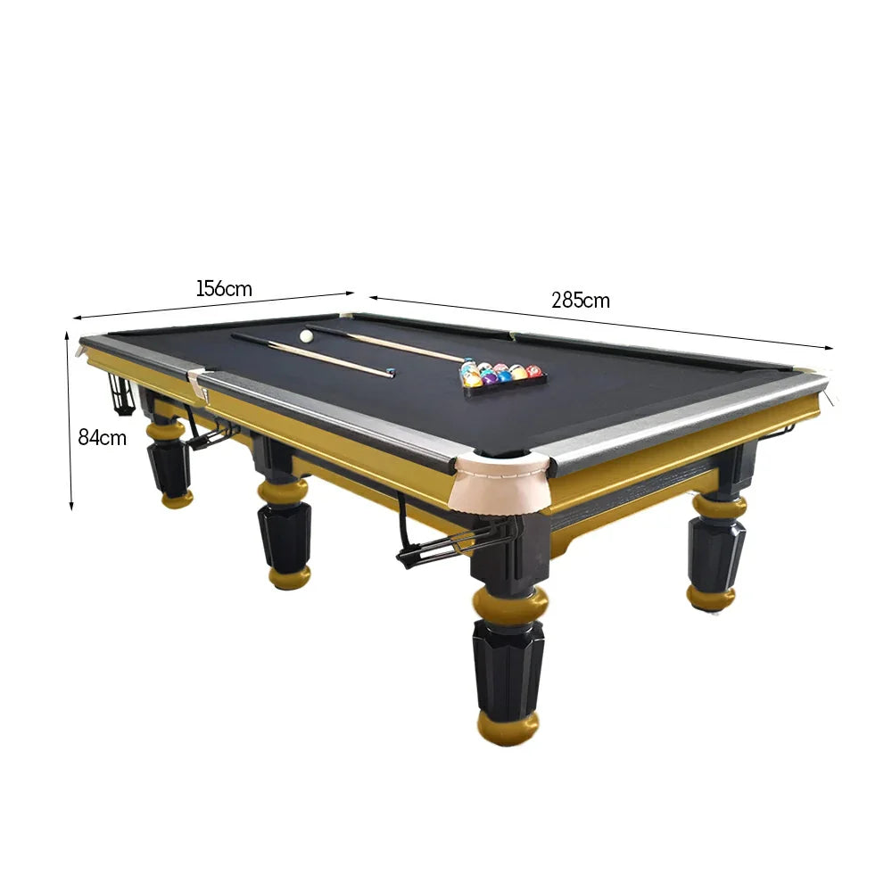 QUESLA 4.5cm with Pool Steel Elegant 9FT Thickness Slate Billiard Snooker Luxury Brass Handrail Table Detailing